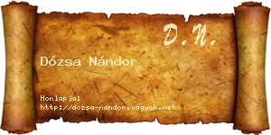 Dózsa Nándor névjegykártya